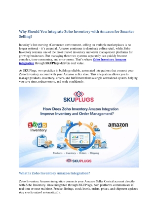 Why Should You Integrate Zoho Inventory with Amazon for Smarter Selling