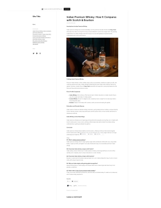 Indian Premium Whisky How It Compares with Scotch & Bourbon