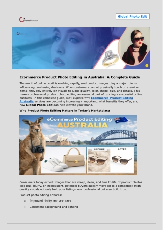 Ecommerce Product Editing Australia by Global Photo Edit
