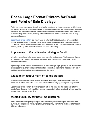Epson Large Format Printers