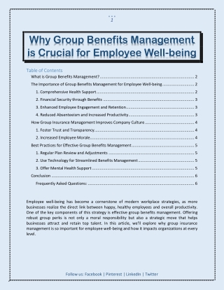 Why Group Benefits Management is Crucial for Employee Well-being