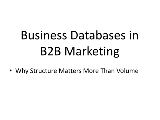 Business Databases and Structured Data in B2B Marketing