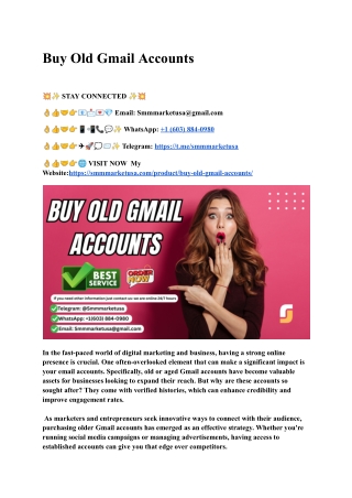 30 Online Places to Buy Old Gmail Accounts (PVA)