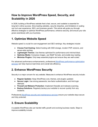 How to Improve WordPress Speed, Security, and Scalability in 2026