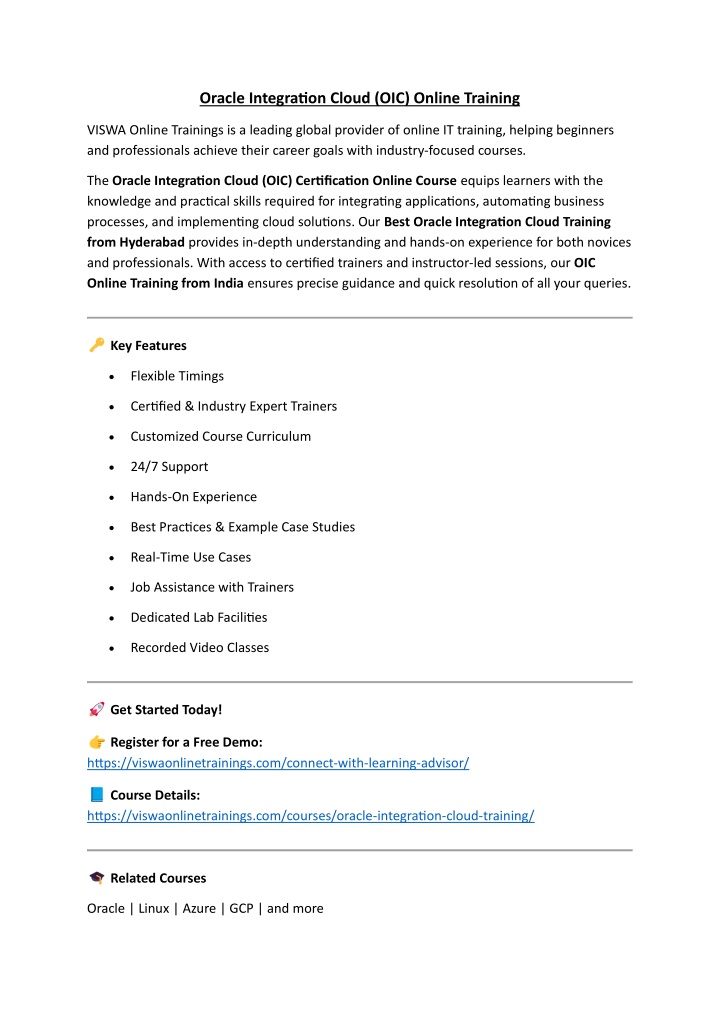 PPT - Oracle Integration Cloud Online Training Real-time support from ...