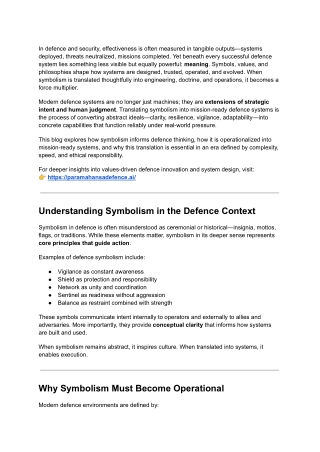 Translating Symbolism into Mission-Ready Defence Systems