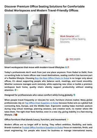 Seating solutions for meetings, visitors, and everyday productivity