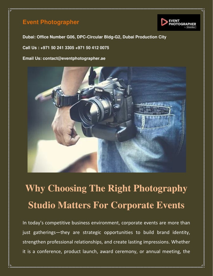 PPT - Why Choosing The Right Photography Studio Matters For Corporate ...
