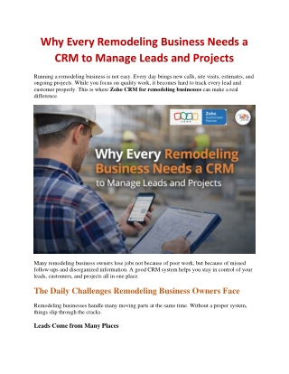 Why Every Remodeling Business Needs a CRM to Manage Leads and Projects