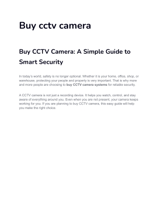 Buy cctv camera
