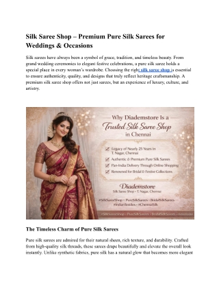 Silk Saree Shop – Premium Pure Silk Sarees for Weddings & Occasions