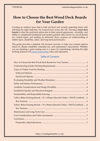 Choosing the Best Wood Deck Boards