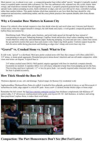 Do You Need Gravel Under a Concrete Slab in Kansas City?