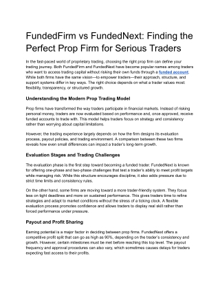 Funded Trading Made Smarter: A Look at FundedFirm and Fxify
