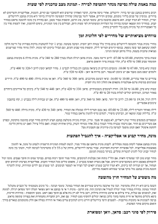 מונית מנתבג לירושלים: עלויות משוערות לפי שעה ביום