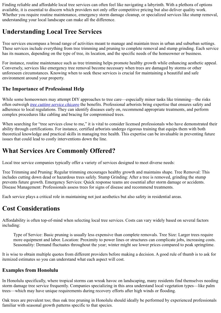 PPT - Your Guide To Affordable Yet Reliable Local Tree Services ...