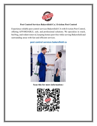 Pest Control Services Bakersfield Ca  Eviction Pest Control