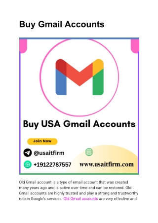 Buy USA Gmail Accounts