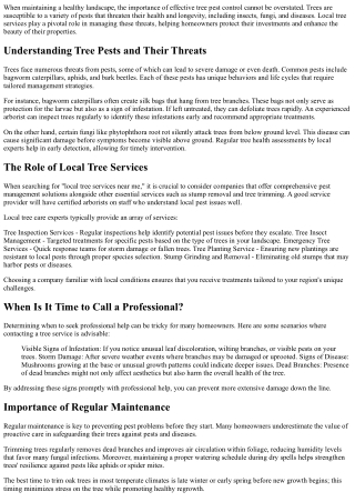 Tree Pest Control Service Near Me—Protecting Your Landscape Effectively,