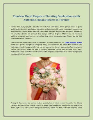 Timeless Floral Elegance: Elevating Celebrations with Authentic Indian Flowers i