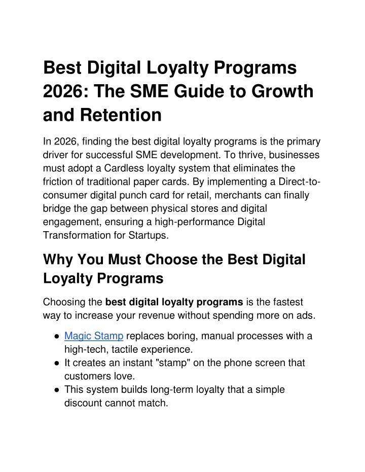 PPT - Best Digital Loyalty Programs 2026_ The SME Guide to Growth and ...