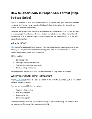 How to Export JSON in Proper JSON Format (Step-by-Step Guide)