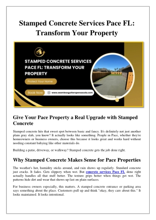 Stamped Concrete Services Pace FL | Transform Your Property with Style