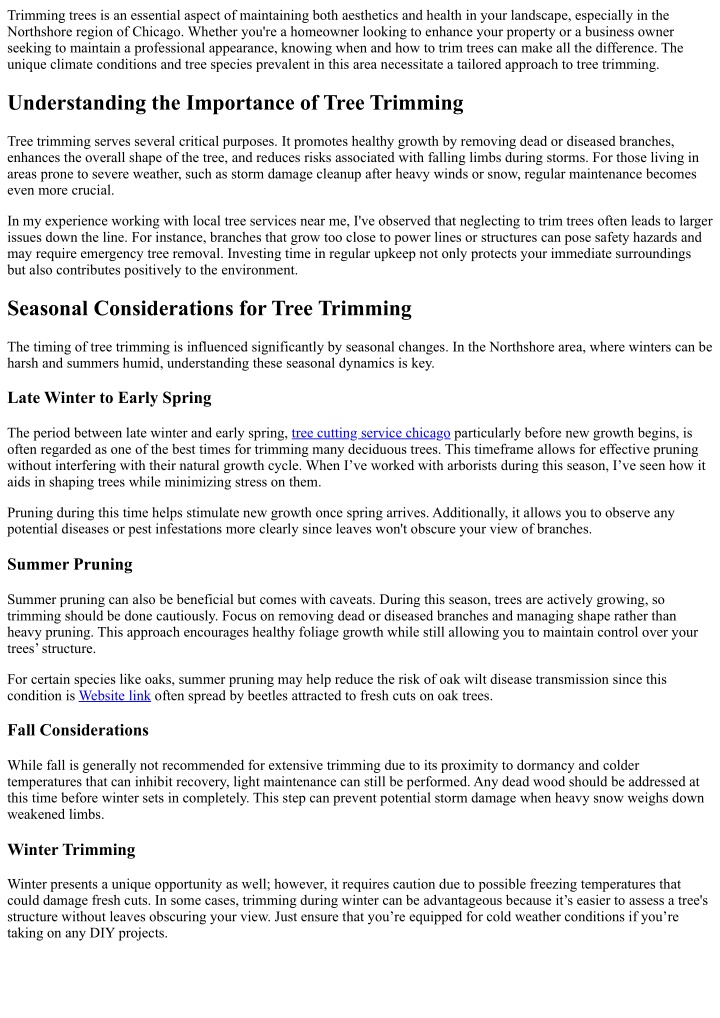 PPT - The Best Time to Trim Trees in the Northshore Region PowerPoint ...