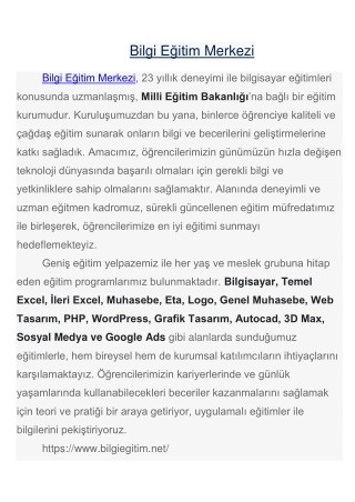 Bilgi Eğitim Merkezi