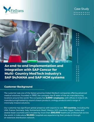 Sap Case Study Examples PPT - An-end-to-end-Implementation-and-integration-with-SAP-Concur-for ...