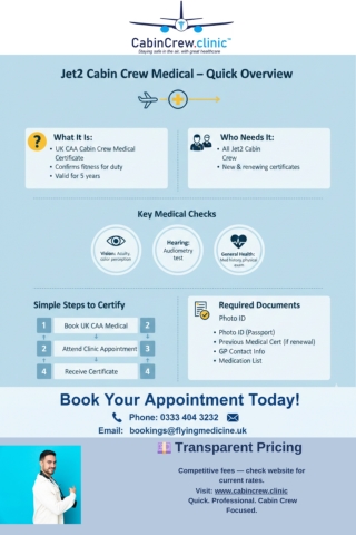 Infographic:- Jet2 Cabin Crew Medical – Quick Overview
