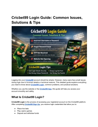 Cricbet99 Login Guide_ Common Issues, Solutions & Tips