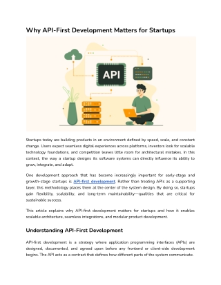 Why API-First Development Matters for Startups