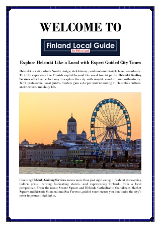 Discover Helsinki with Expert Local Guiding Services