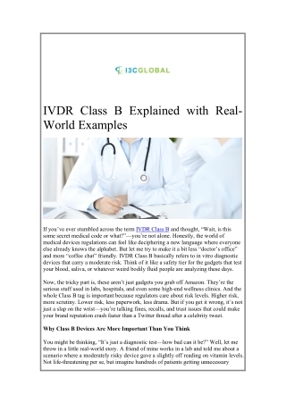 IVDR Class B
