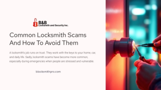 Common Locksmith Scams And How To Avoid Them
