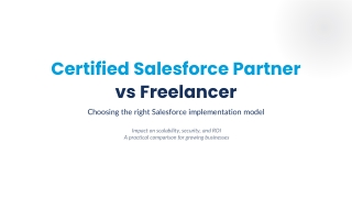 Certified Salesforce Partner vs Freelancer