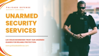 Unarmed Security Guard Service: Professional Protection Without Force.