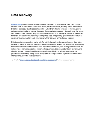 Data recovery