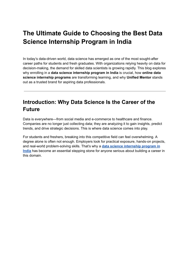 PPT - Launch Your Analytics Career with a Data Science Internship ...