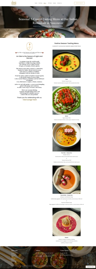 Seasonal 5‑Course Tasting Menu at Our Indian Restaurant in Vancouver