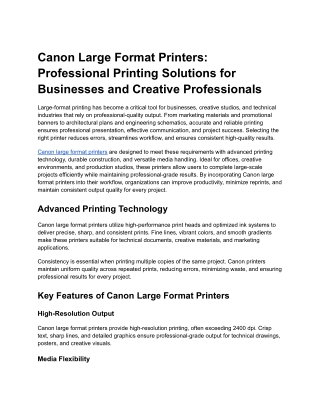 Canon Large Format Printers