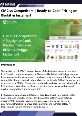 CMC vs Competitors Ready-to-Cook Pricing on Blinkit & Instamart