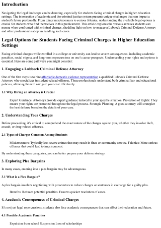 Legal Options for Students Facing Criminal Charges in Higher Education Settings