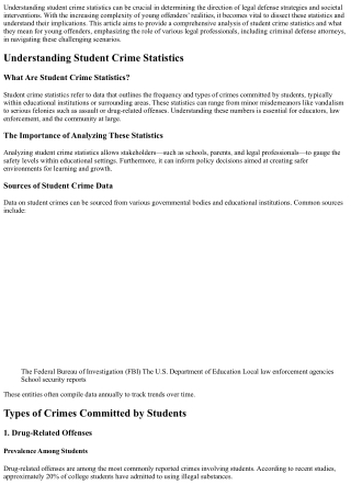 Student Crime Statistics and What They Mean for Young Offenders