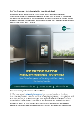 Real-Time Temperature Alerts: Revolutionizing Fridge Safety in Dubai