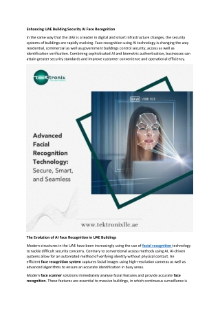 Enhancing UAE Building Security AI Face Recognition