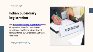 Indian Subsidiary Registration