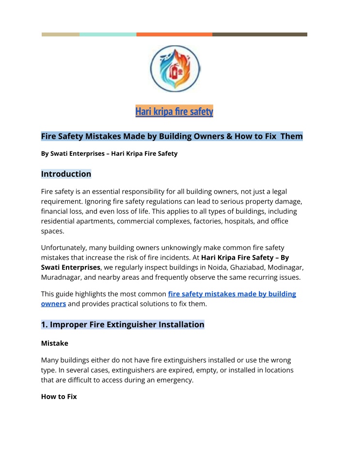 PPT - Fire Safety Mistakes Made by Building Owners & How to Fix Them ...