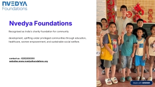 Best Charity Foundation for Community Development in India | Nvedya Foundations
